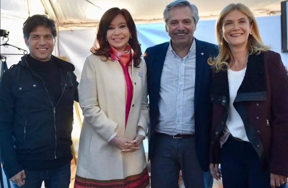 Axel Kicillof, Cristina Fernández, Alberto Fernández y Verónica Magario. (Twitter: @alferdez)