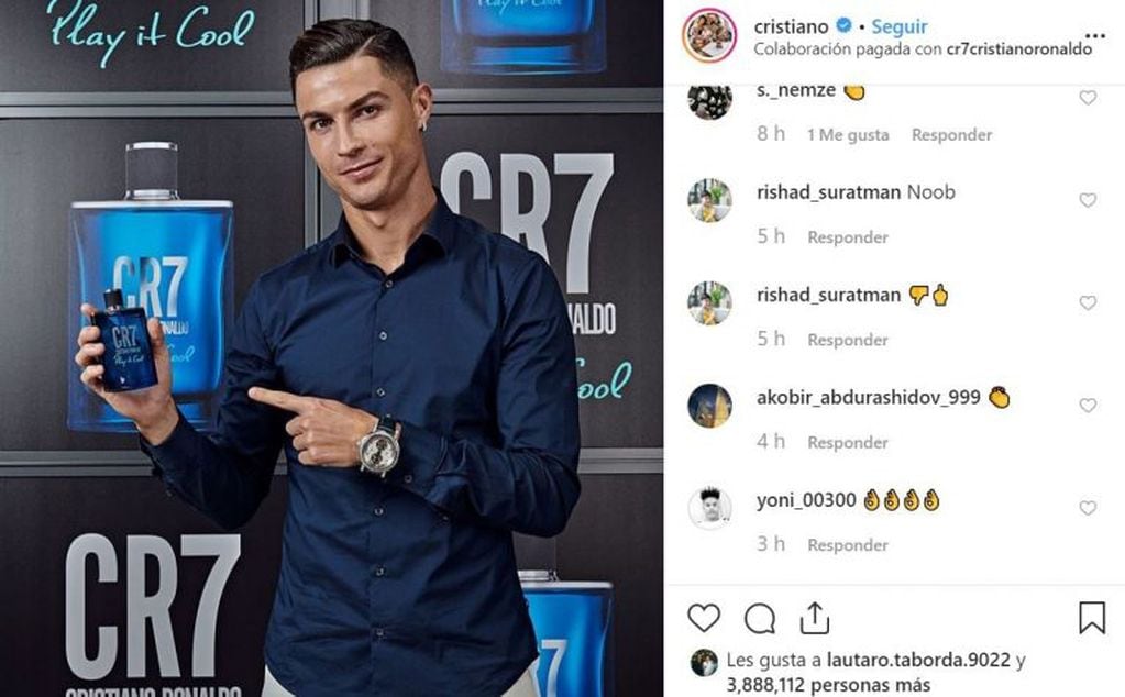 Cristiano Ronaldo es la persona que más dinero gana en Instagram