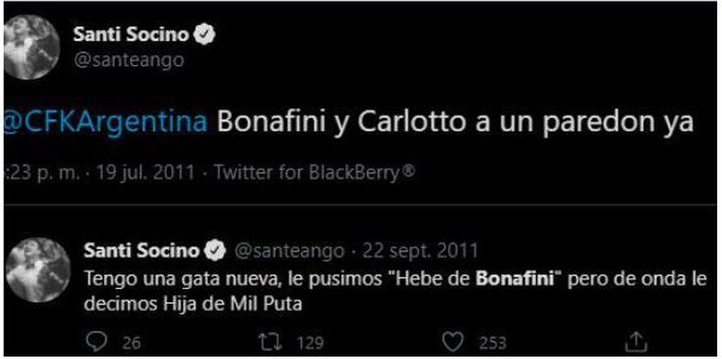 Santiago Socino escribió mensajes agraviantes contra Hebe de Bonafini, Estela de Carlotto y Cristina Kirchner.