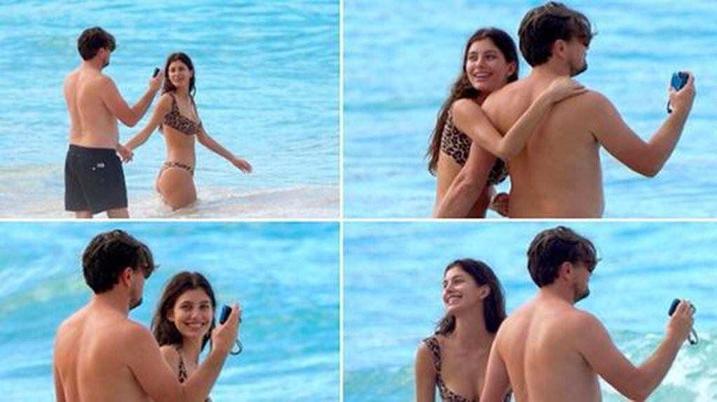 La pareja ya ha sido varias veces captada disfrutando del mar por los paparazzis. (web)