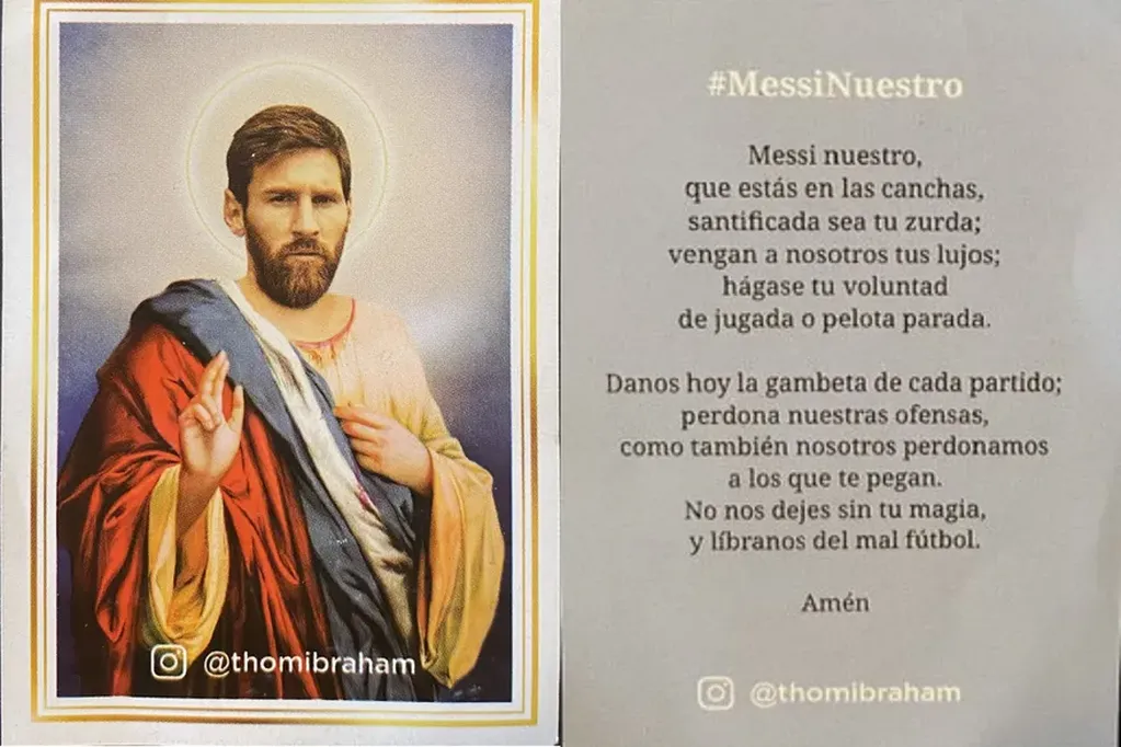 La estampita de Lionel Messi y su oración