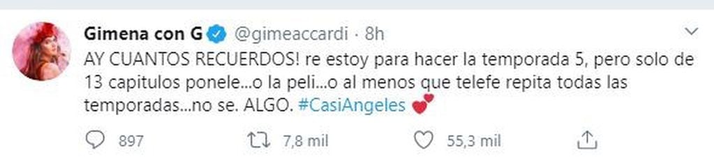 Los tuits por el regreso de Casi Ángeles (Twitter)