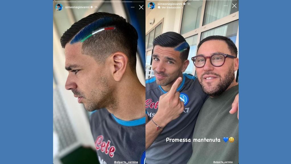 El delantero cambió su look en honor a los colores del Napoli campeón