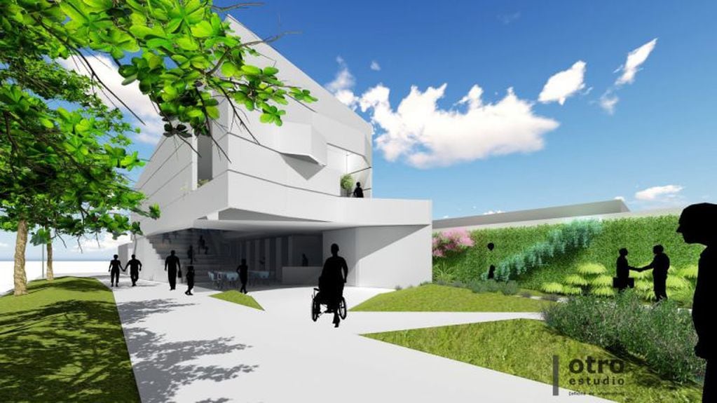 Esta es la fachada del proyecto de edificio propio de la Biblioteca Popular "Juan Manuel Estrada" de Rafaela (web)