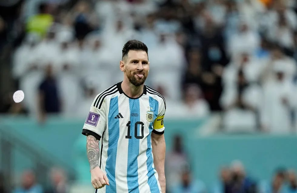 Messi. La felicidad del 10 tras el partido ante Países Bajos. (AP)