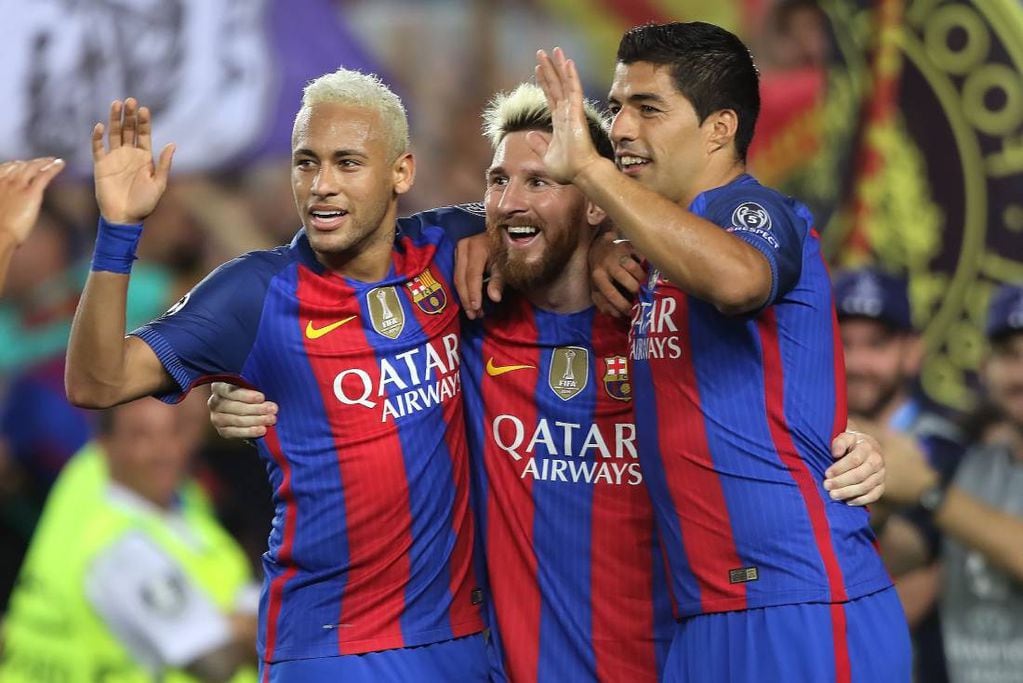 Neymar formó el tridente de Barcelona junto a Lionel Messi y Luis Suárez. (AP).