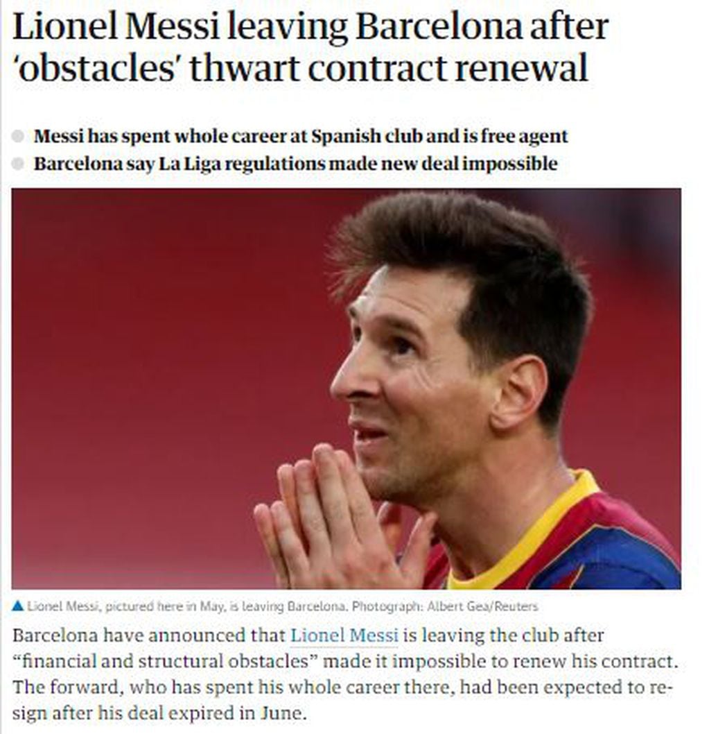 Así se vivió la ida de Messi del Barcelona en el mundo.