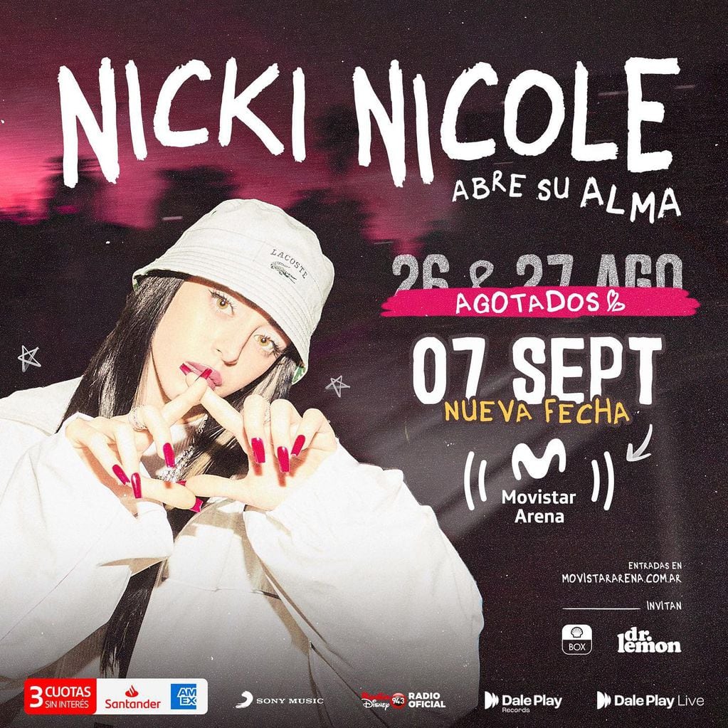Nicki Nicole anunció una nueva fecha en el Movistar Arena cuándo salen