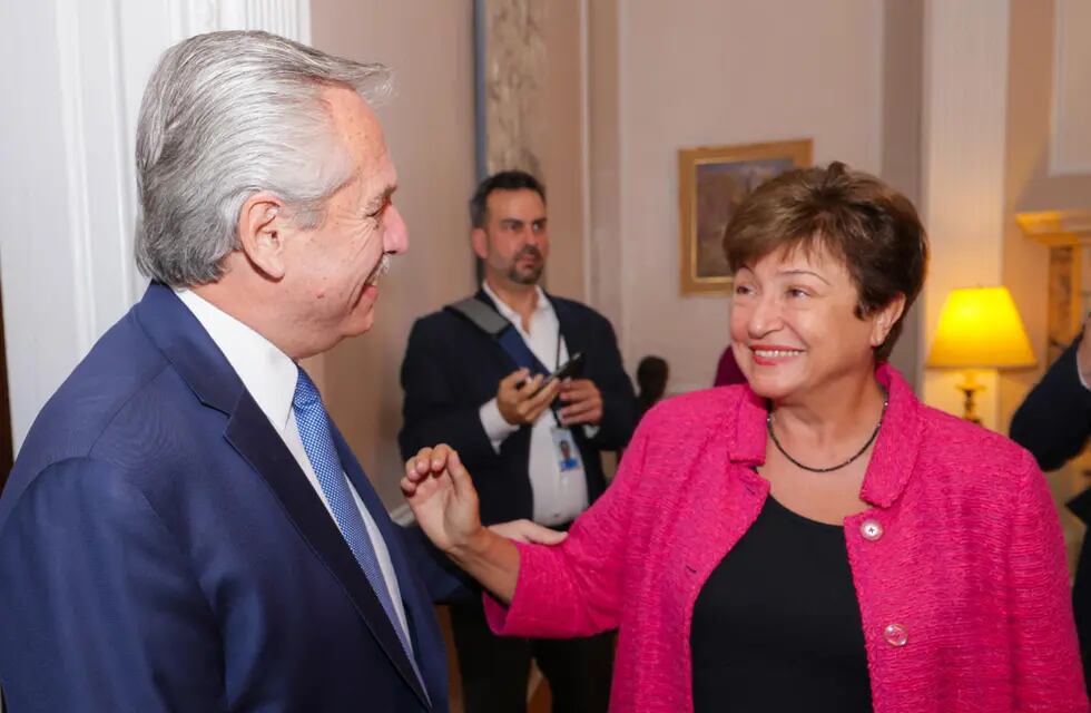 Alberto Fernández y Kristalina Georgieva, titular del FMI.