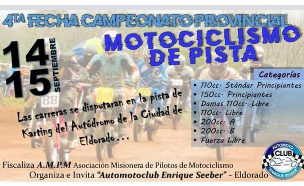 Motociclismo provincial en Eldorado.