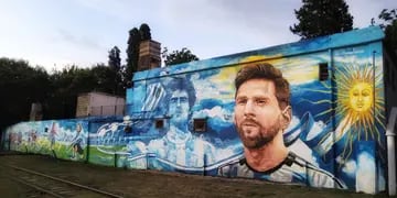 Mural de Messi en Córdoba.