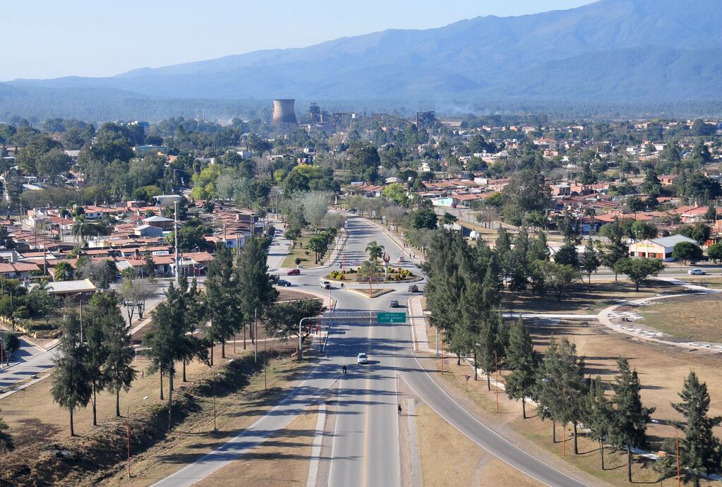 Vista aérea de la ciudad de Palpalá, en la zona de acceso desde la Ruta Nacional 66.