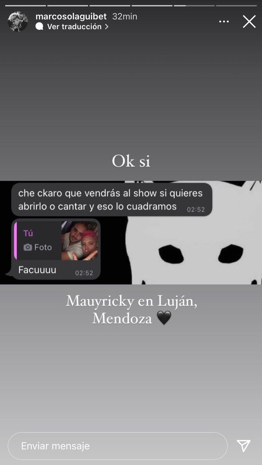 Marcos Olaguibet volverá a cantar con Mau y Ricky, pero esta vez en Mendoza.