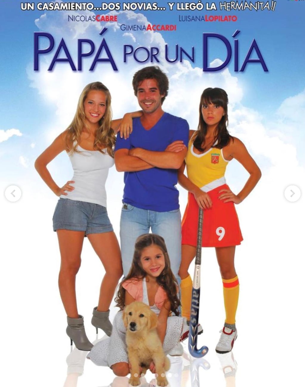 El poster de la película "Papá por un día" en la que actuó Julieta Poggio.