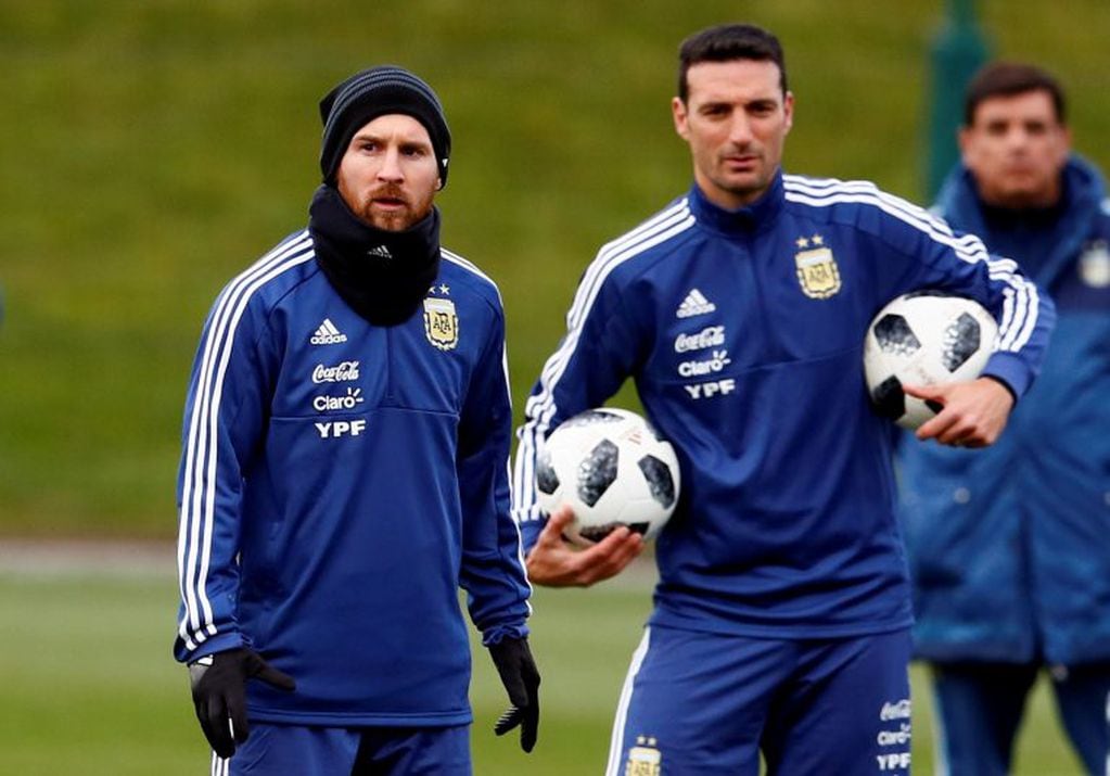 Lionel Messi ya se entrenó con la Selección en Manchester. Foto: REUTER.