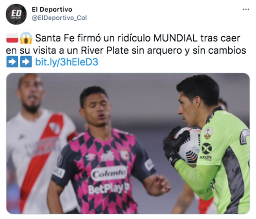 La dura crítica de la prensa colombiana al nivel de Independiente Santa Fe ante River.