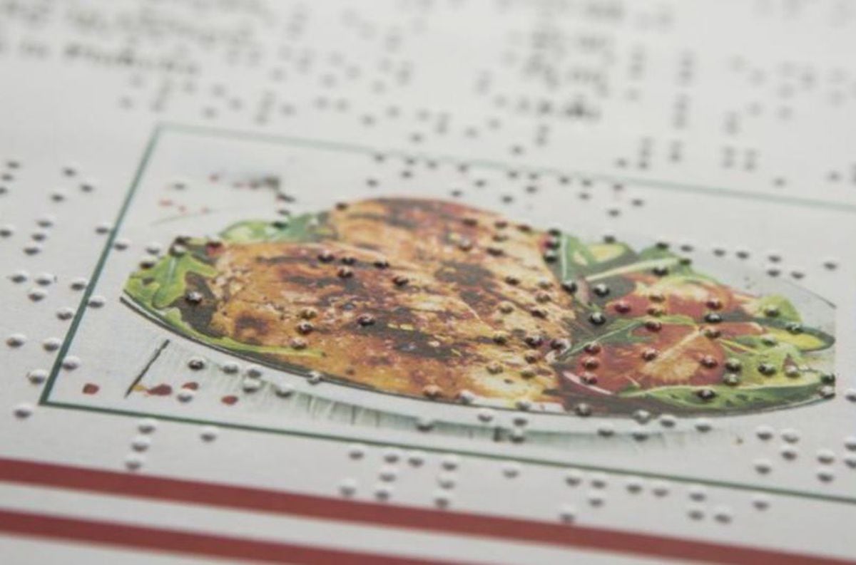 Sistema Braille en menús gastronómico. Foto Ilustrativa.