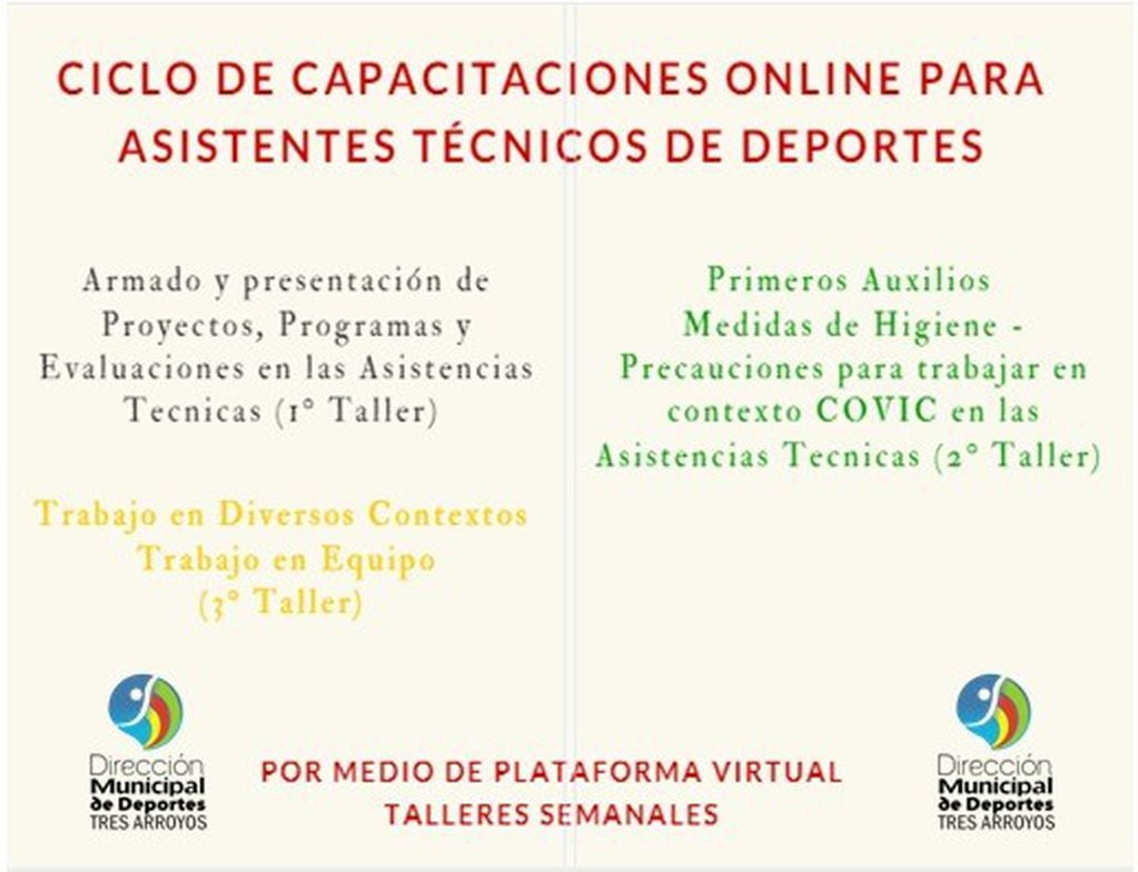 Capacitaciones online para Asistentes Técnicos de Deportes