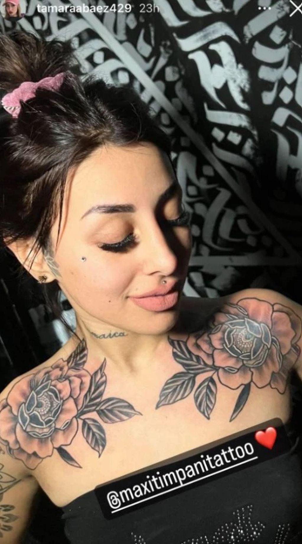 El nuevo tatuaje de Tamara Báez