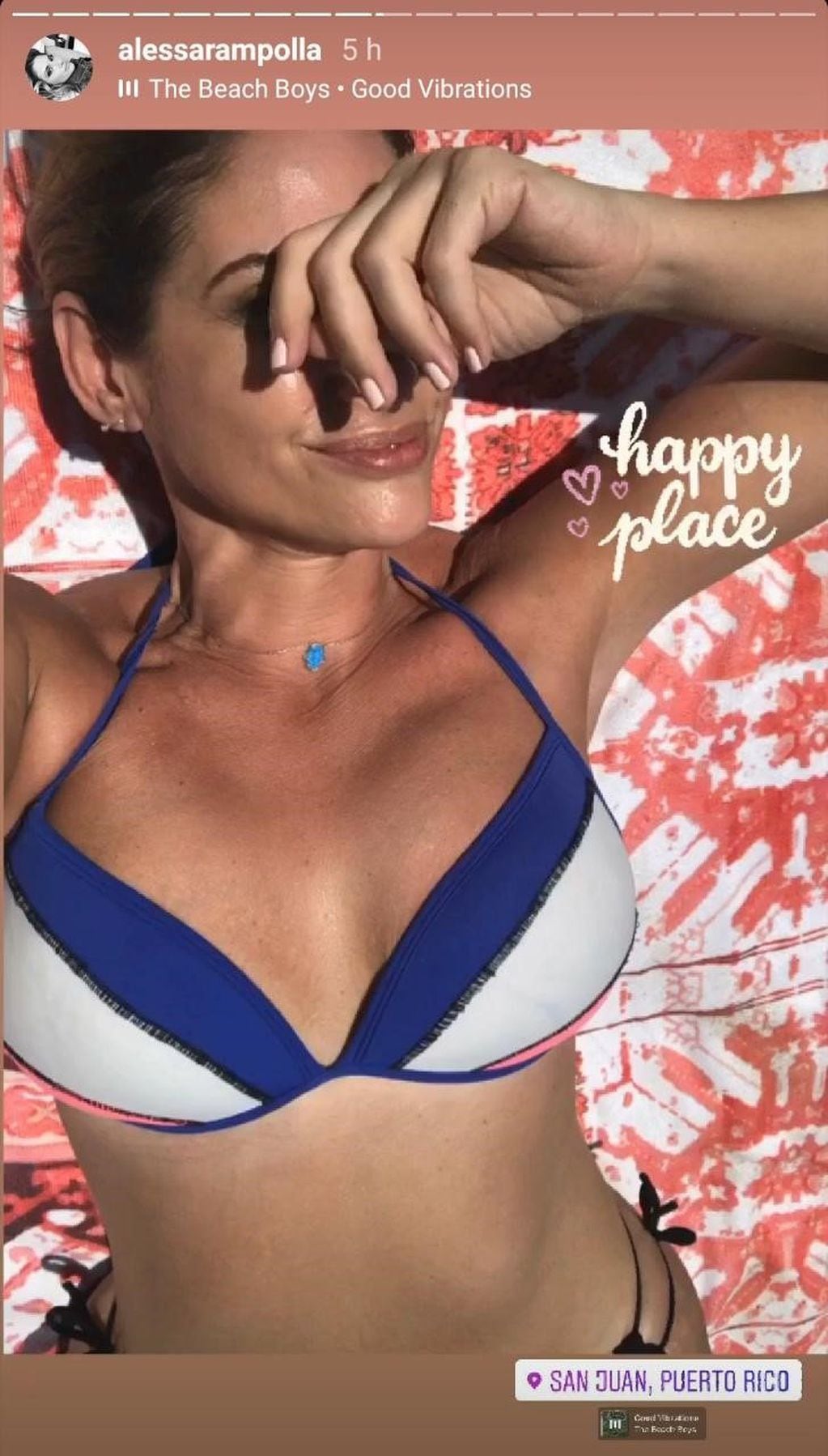 Alessandra Rampolla, repatriada en Puerto Rico, se mostró en bikini desde la playa
(Foto: Instagram)