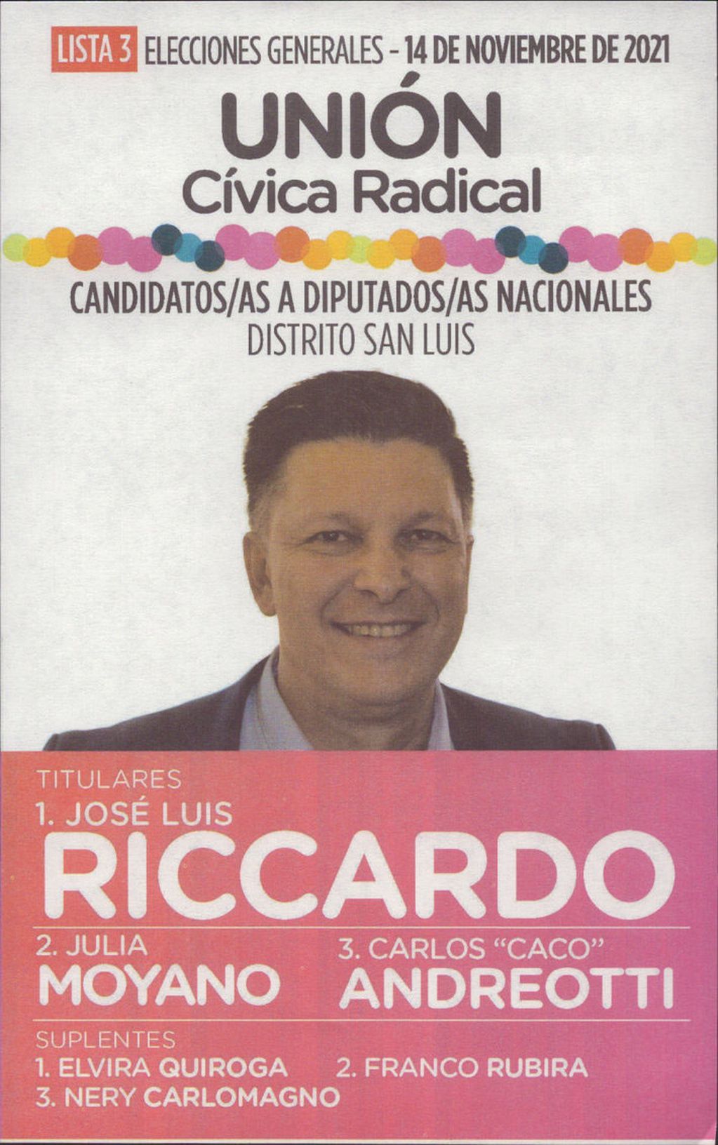 José Riccardo, candidato a Diputado Nacional por UCR