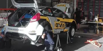 El Ford Fiesta R5 de Juan Carlos Alonso, en la previa del Rally Argentina 2022.