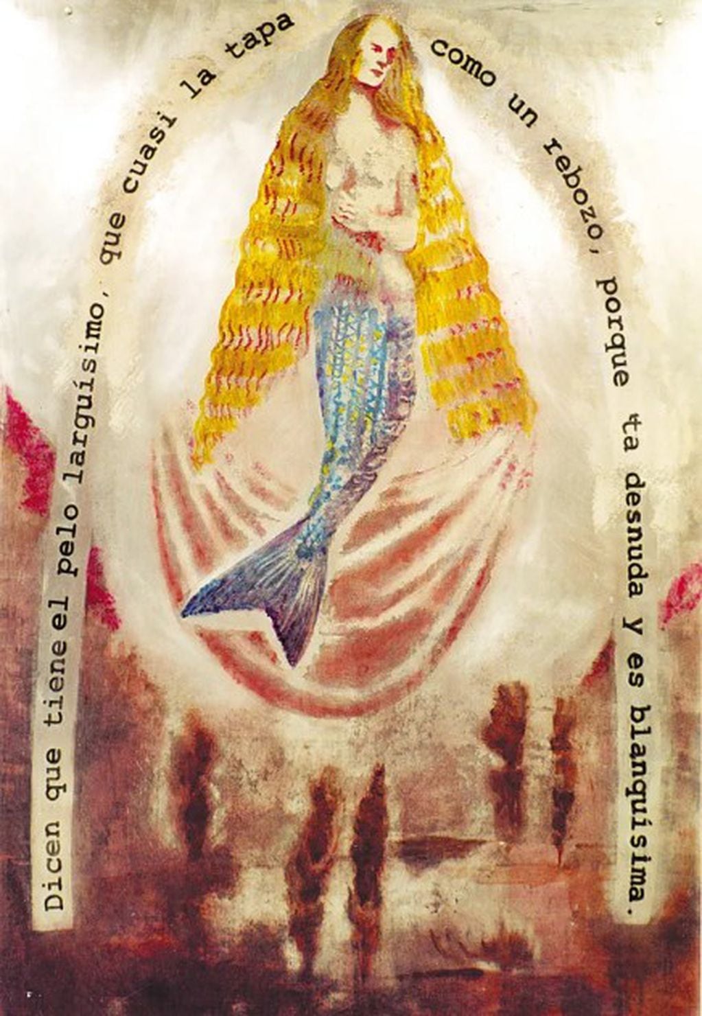 Pintura basada en la leyenda de la Madre del Agua. Cerro El Morro, San Luis.