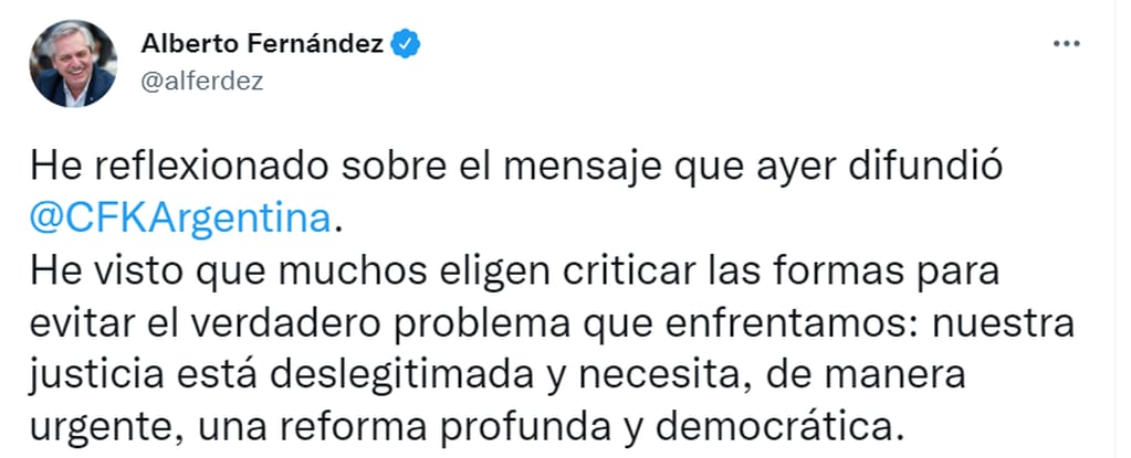 Twitter Alberto Fernández