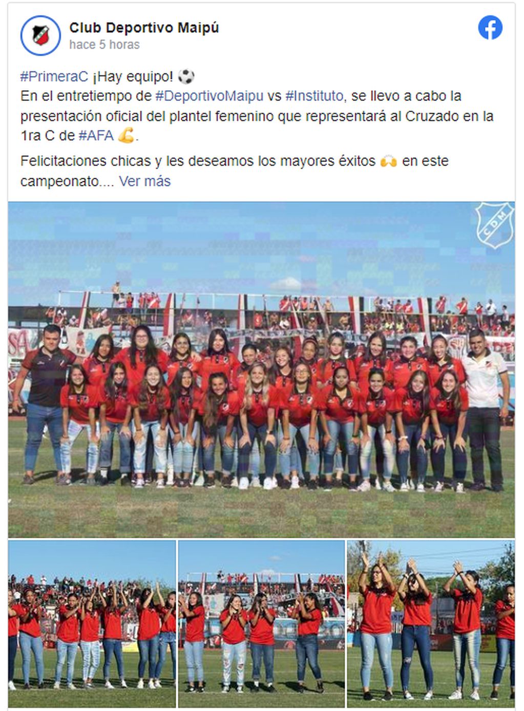 Presentaron el plantel femenino de fútbol de Deportivo Maipú.