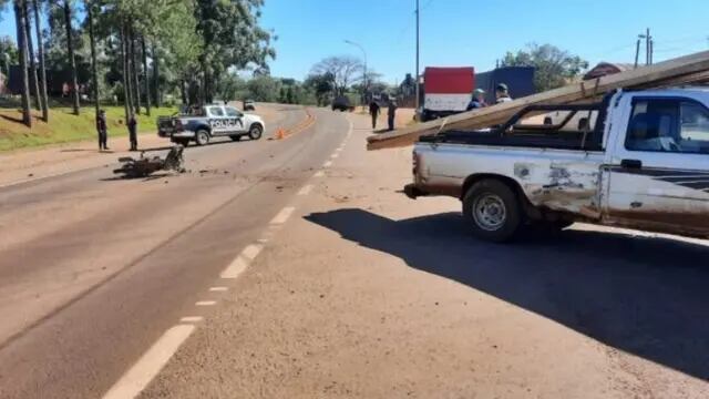 San Vicente: accidente vial dejó a un motociclista herido