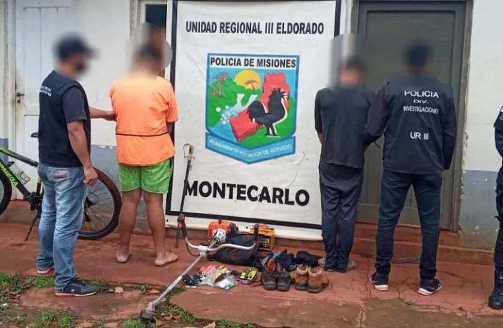 Tres jóvenes detenidos por robar en una casa en Montecarlo