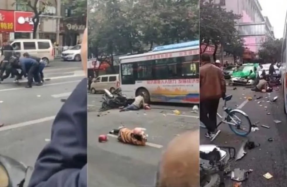China: secuestró un colectivo, atropelló a los transeúntes y mató a ocho personas