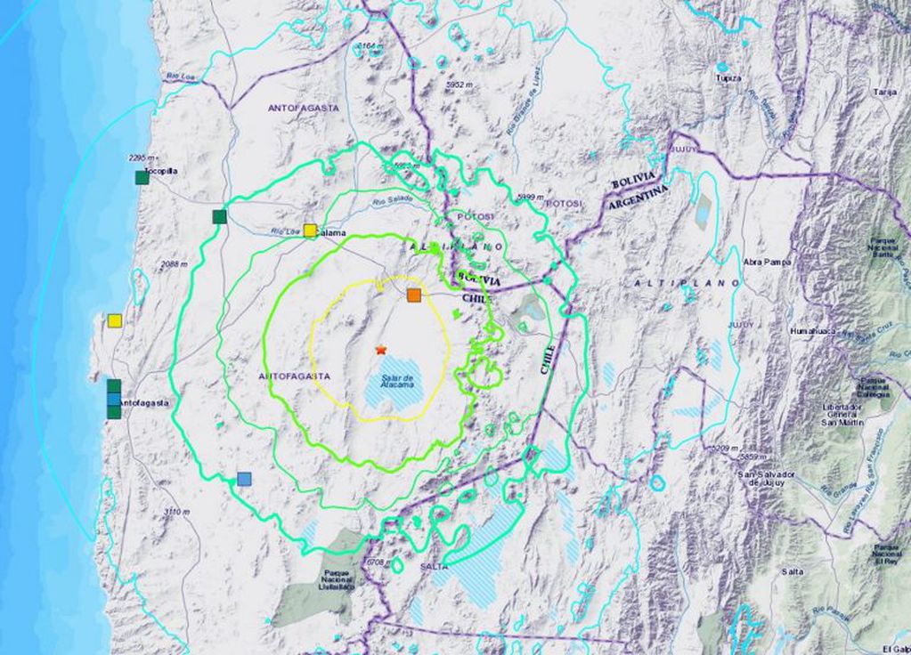 Reporte del Servicio Geológico de Estados Unidos sobre el sismo en Chile. (EFE)