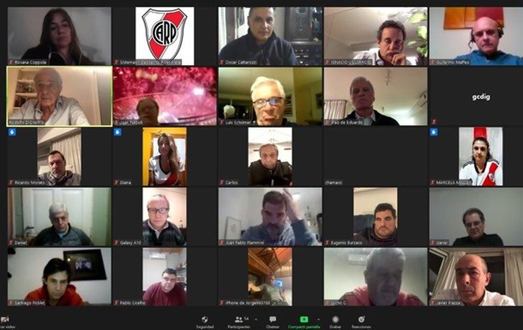 La reunión virtual de la Asamblea de Representantes de Socios de River (River)