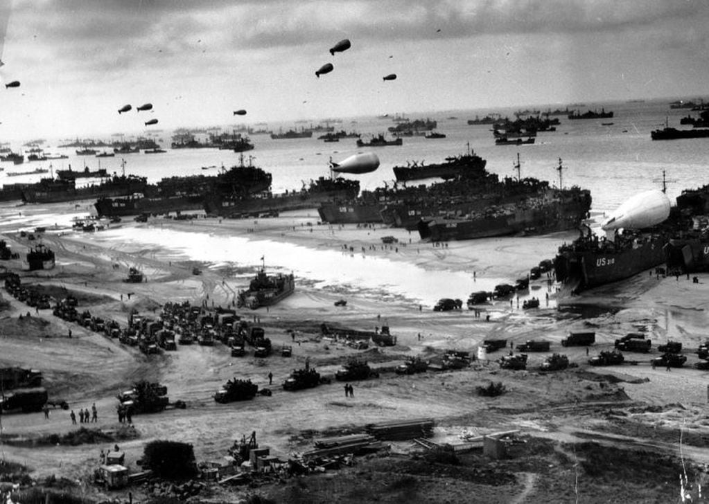 Playa Omaha, durante el "Día D", el 6 de junio de 1944.
