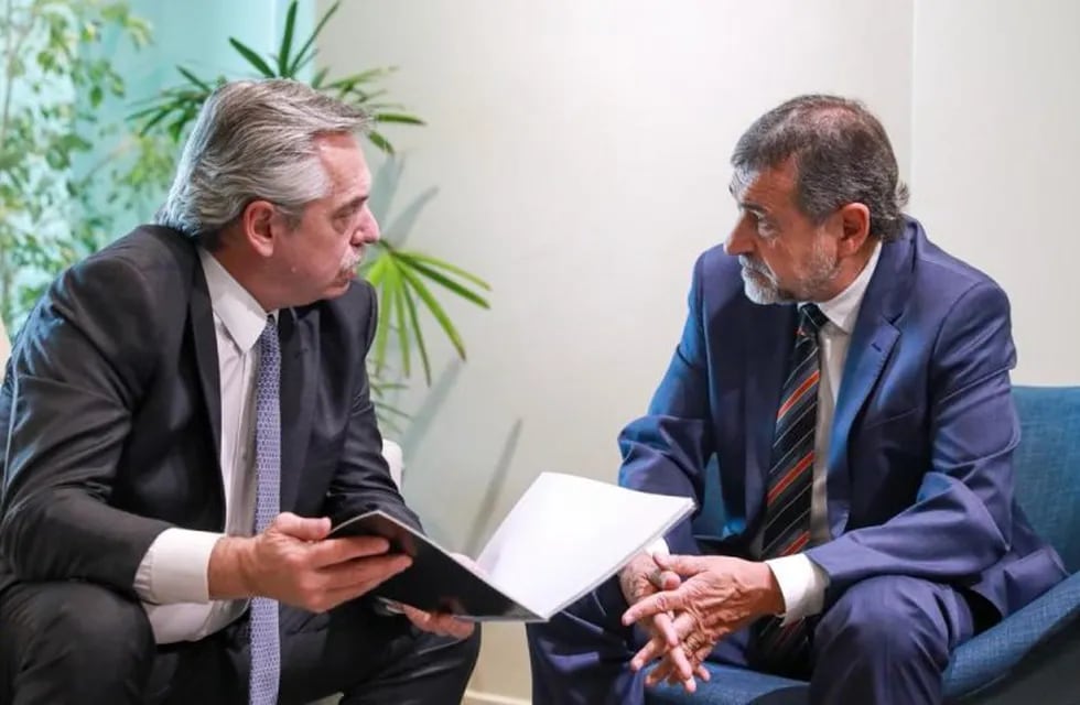 Carlos Caserio y Alberto Fernández reunidos.