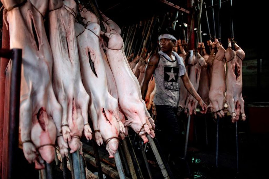 Cerdo al asador (AFP)
