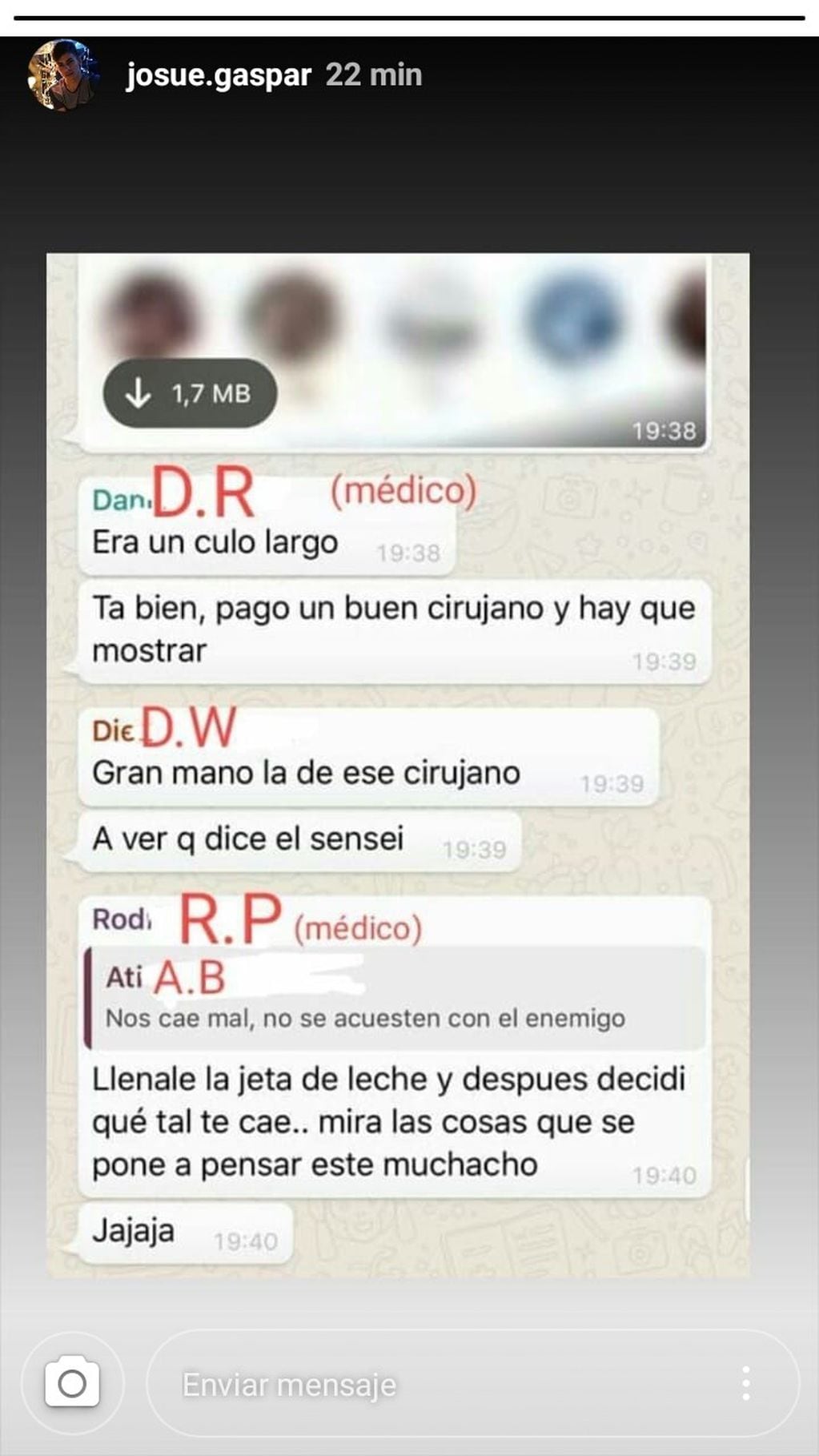 Chats misóginos en la Facultad de Medicina de la Universidad Nacional de Córdoba.