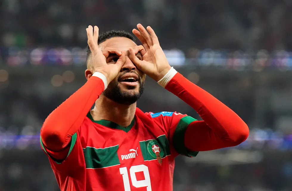Youssef En-Nesyri, autor del gol de Marruecos ante Portugal (AP)