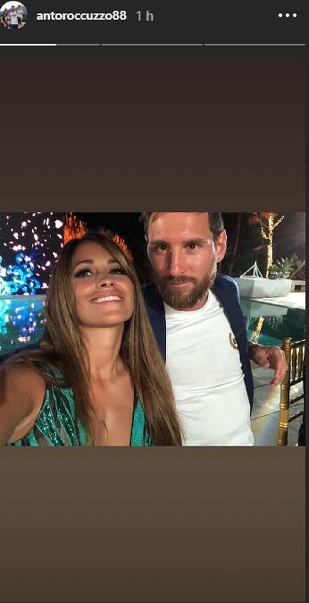 Antonela publicó una foto con su marido en Instagram.
