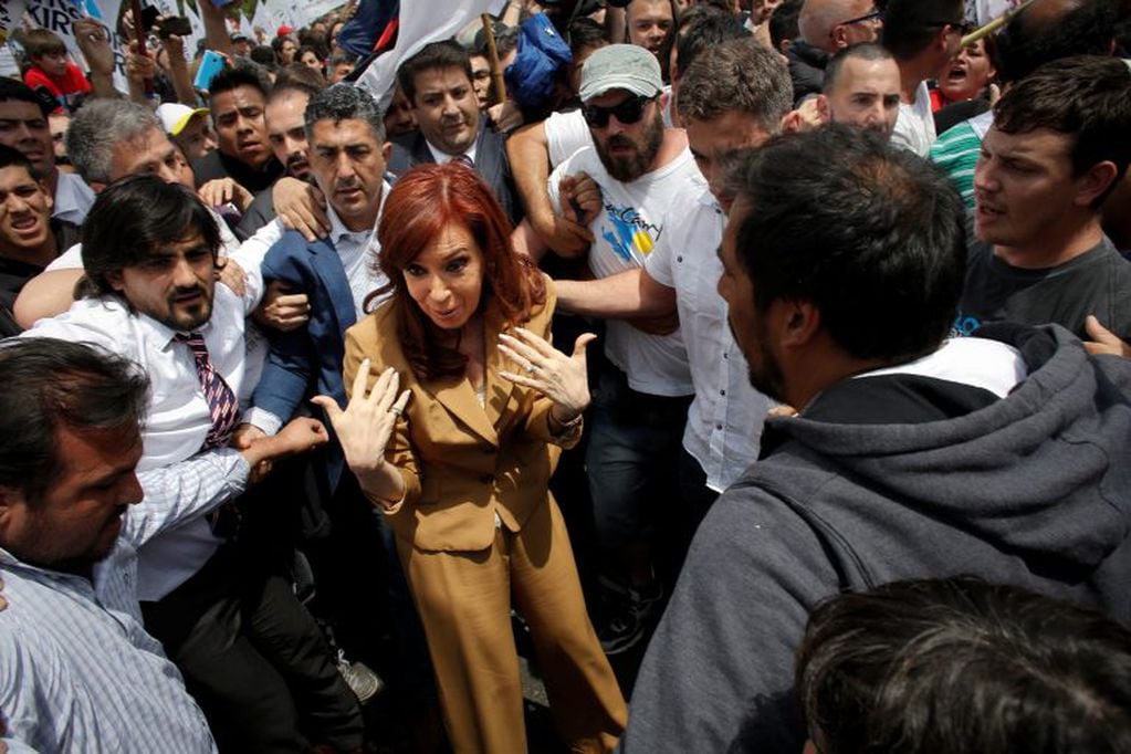 Cristina Kirchner en Comodoro Py. (AP).