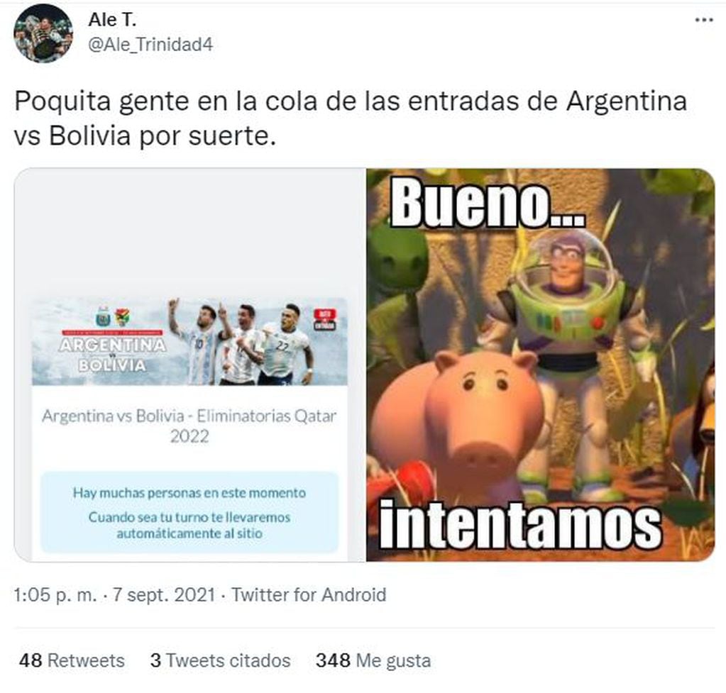Los mejores memes por la venta de entradas para el partido de Argentina y Bolivia