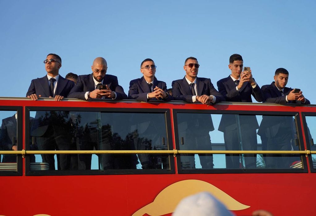 Una multitud recibió al seleccionado de Marruecos tras el Mundial de Qatar 2022