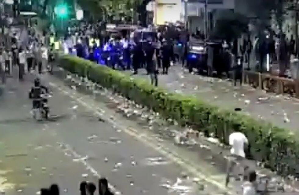 Incidentes tras la Fiesta de la Cerveza en Rosario. (Captura Ministerio de Seguridad)