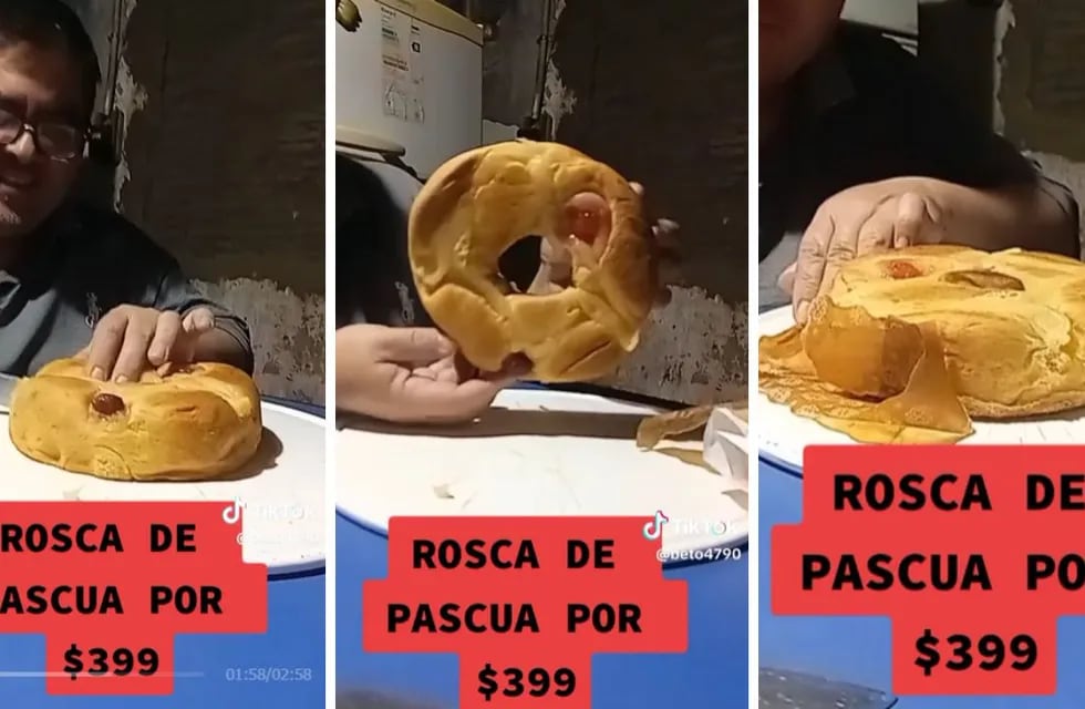 Compró una rosca de Pascua por 400 pesos, la probó y el video se hizo viral: “Unos mates y safa”.
