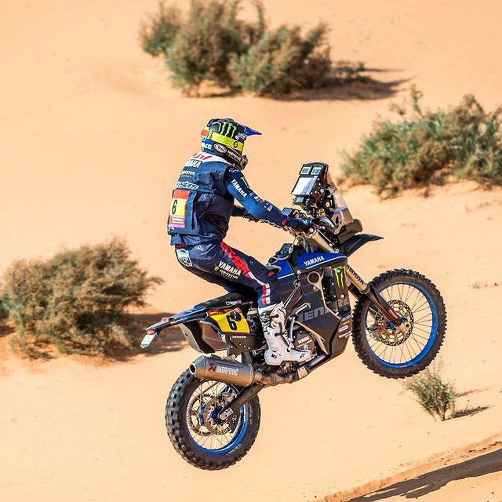El mendocino Franco Caimi debió abandonar en esta octava etapa del Dakar 2021. Se rompió el motor de su Yamaha.