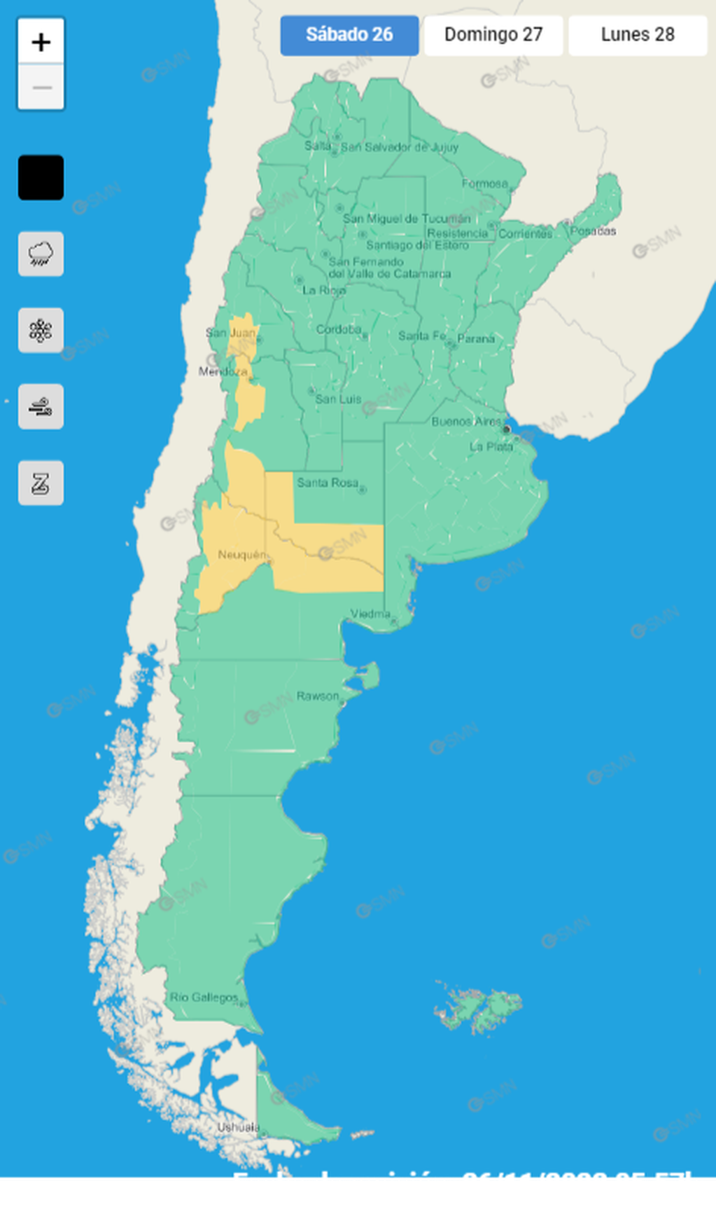 Mapa Alerta de SMN