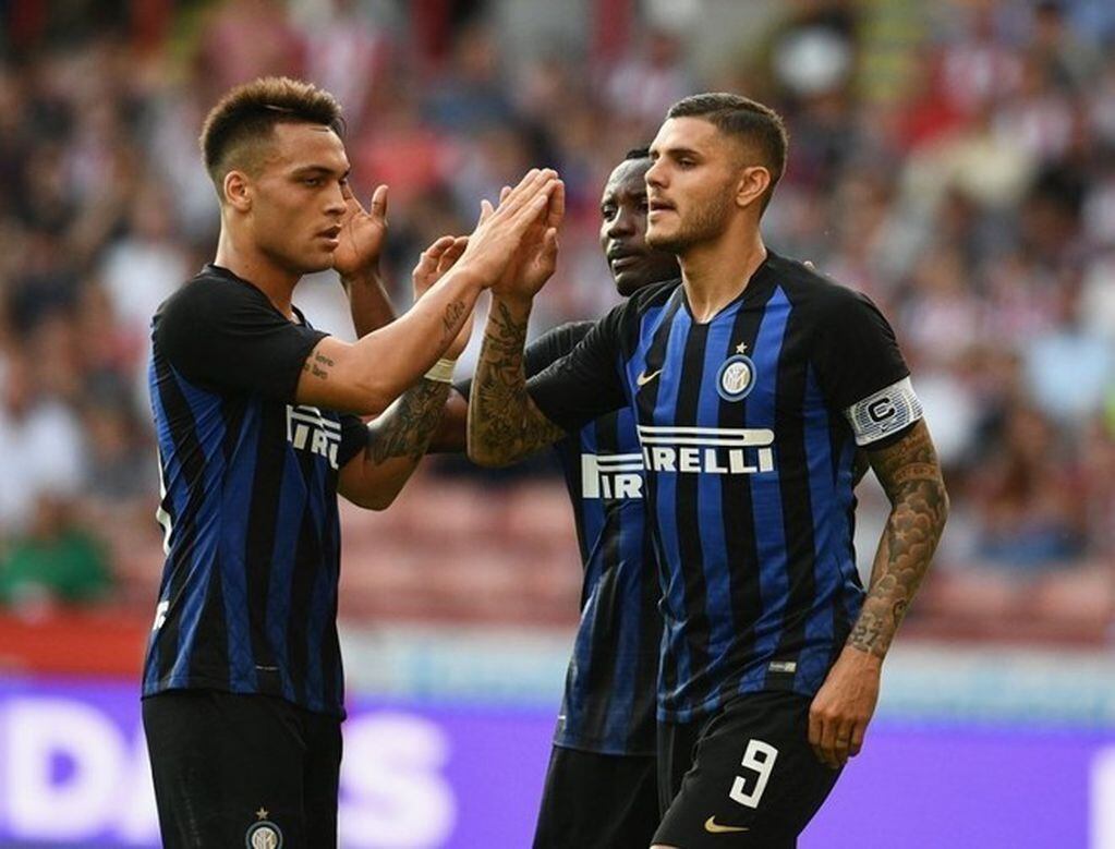 Lautaro Martínez y Mauro Icardi conforman una dupla de ataque que ilusiona al Inter de Italia.
