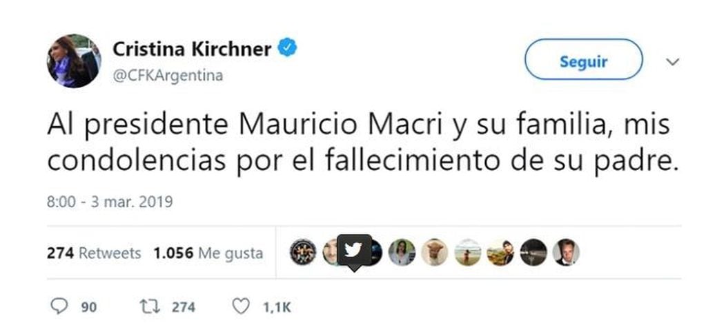 Mauricio Macri saludó a Cristina