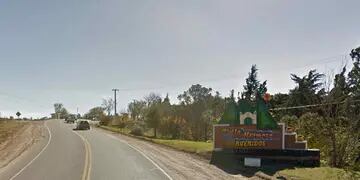 INGRESO. A la localidad de Valle Hermoso (Captura de Google Street View).